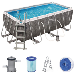 Bestway Power Steel Pool Rattanoptik 412x201x122cm Set